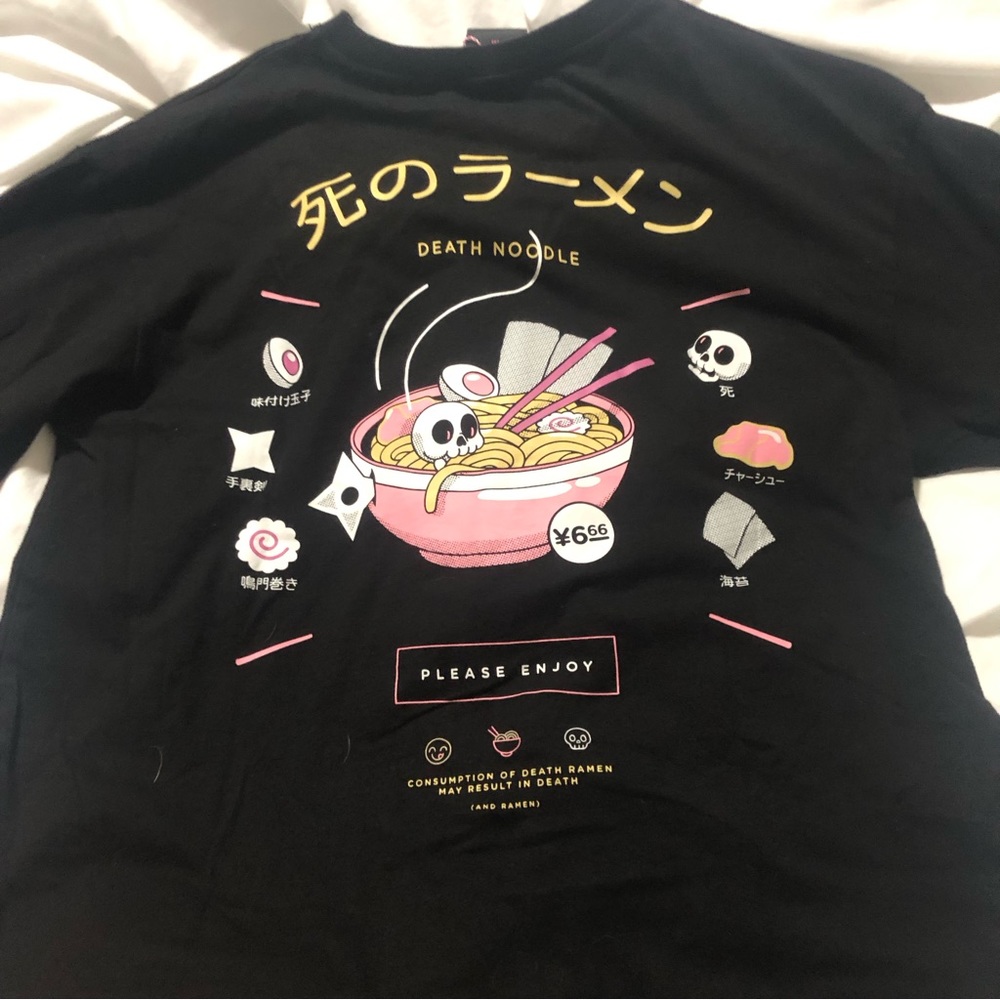 Large back graphic cool shirts ramen shirt